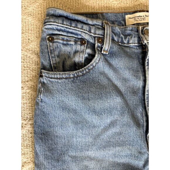 Abercrombie & Fitch the 90s Straight Jeans Ultra High Rise 28 Size 6 Women’s - Picture 6 of 13
